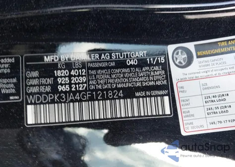 2016 Mercedes-Benz Slk 300 из США, поврежденный, VIN WDDPK3JA4GF121824